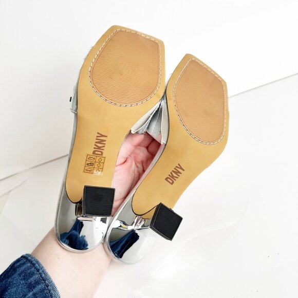 NWT DKNY Silver Kailyn heel sandals size 9 - Picture 9 of 10